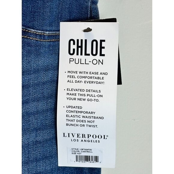 Liverpool Women's Size 4/27 Blue Denim Meet Chloe Pull On Jeans NWT - Picture 10 of 14